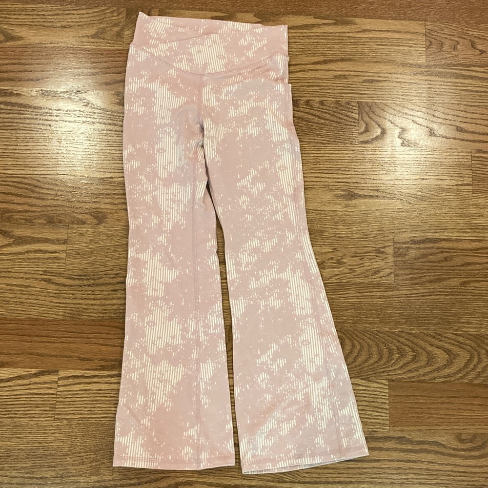 Girls Pink Flare Leggings Pants